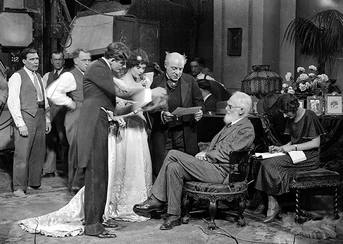 George Bernard Show talking to an early cast of 