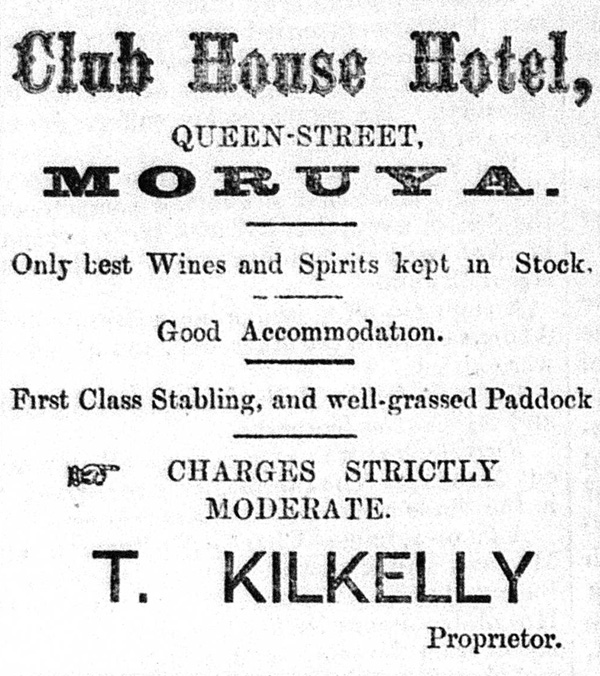 An early advertisement for the Club House Hotel from the Moruya Examiner.