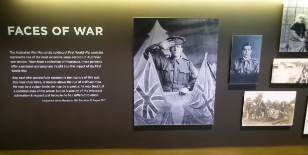 Faces of war - the full quote in this image is really worth reading and thinking about. The way the museum has used these