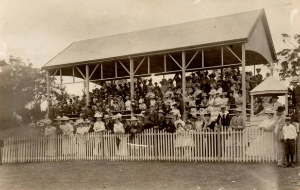 The grandstand at the old Moruya Racecourse )( now the Moruya Showground)
